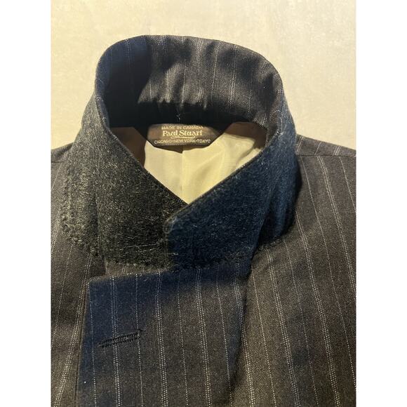 Paul Stuart 43L 36x32 Gray Multi-Stripe Flannel 2 Piece Suit Super 150s - Picture 8 of 16